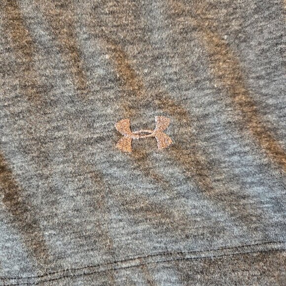 Under Armour Womens Gray Short Sleeve Sweatshirt Hood and Drawstrings Size Small - Picture 2 of 5